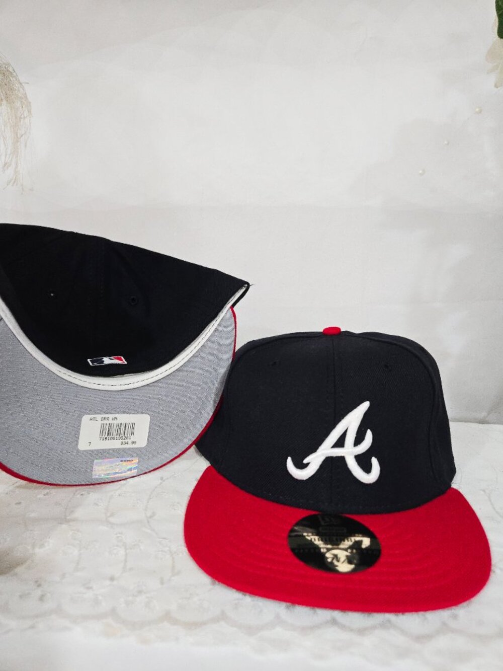 🧢Atlanta Braves NewEra 59FIFTY Fitted Hat Home Classic Grey Underbrim ALL SIZES